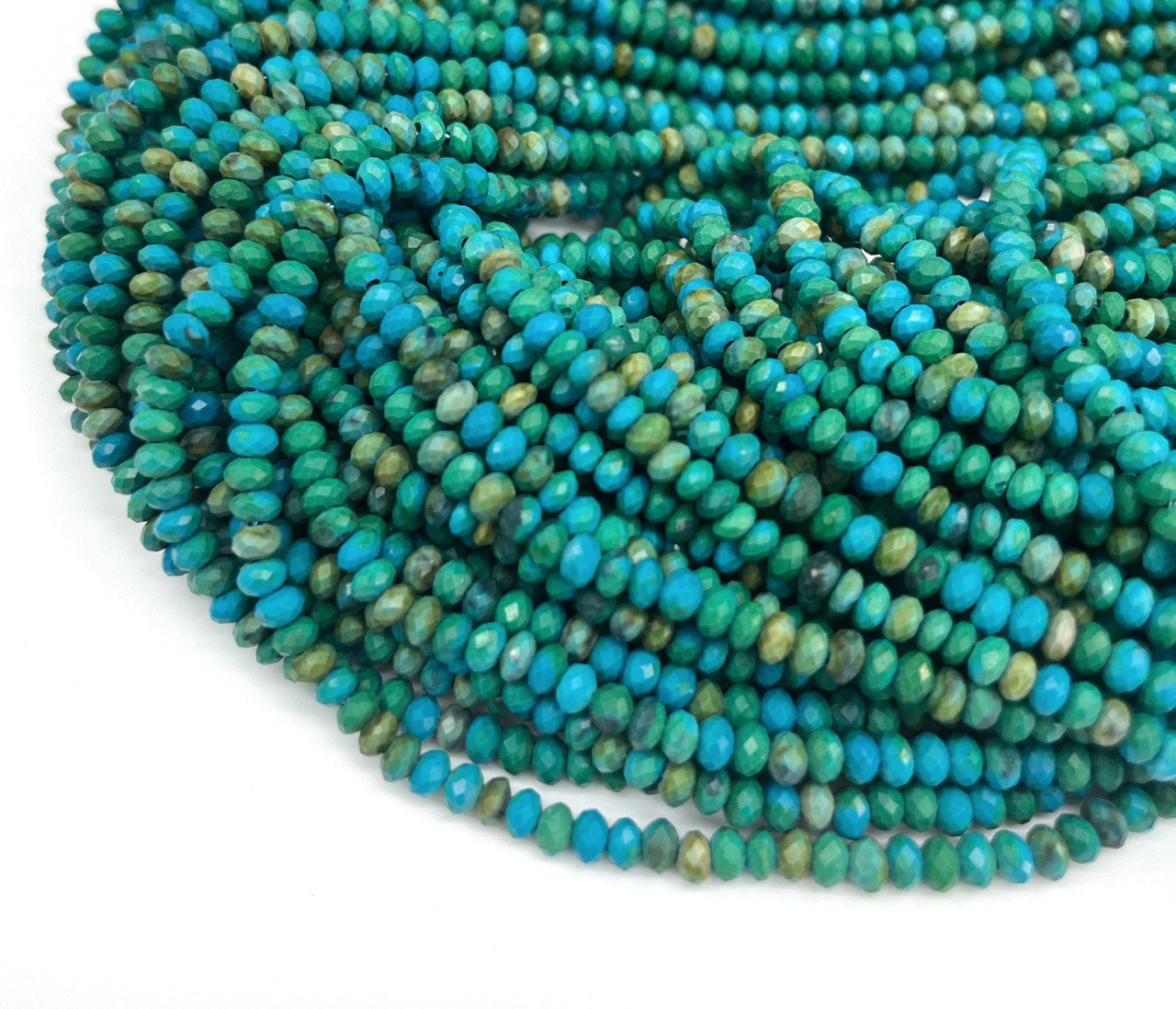 Бирюза рондель граненая рондель 4*2мм натуральный камень