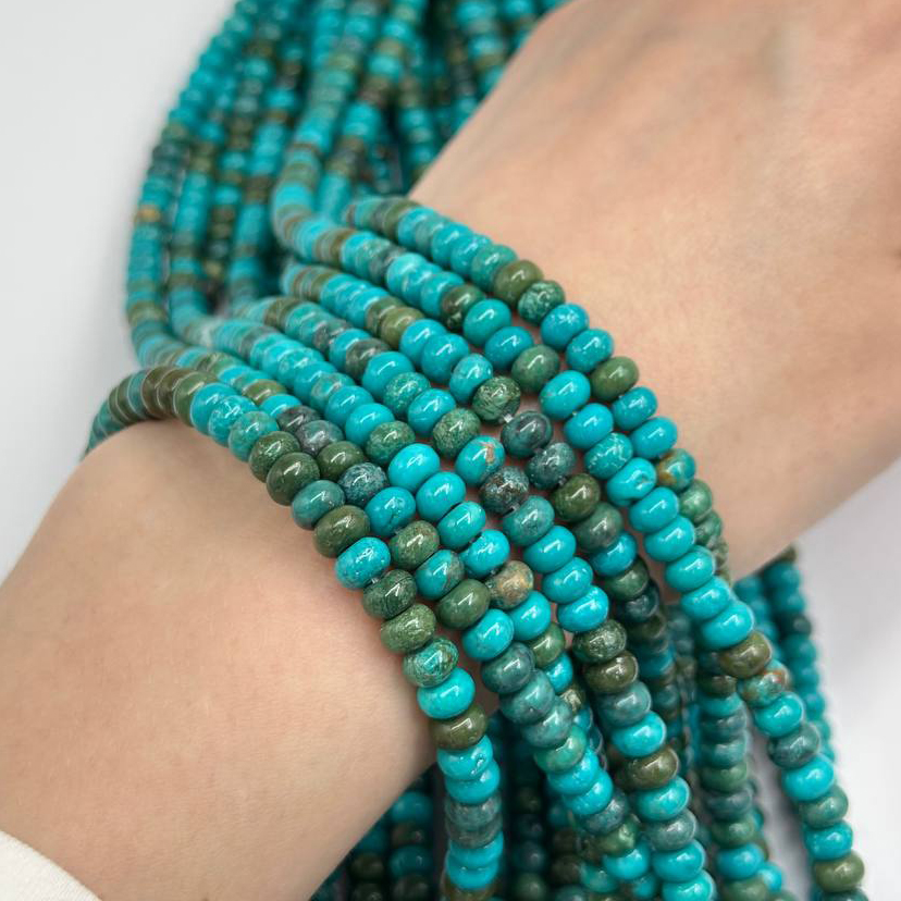 Турквенит рондель размер 6*3,3мм натуральный камень