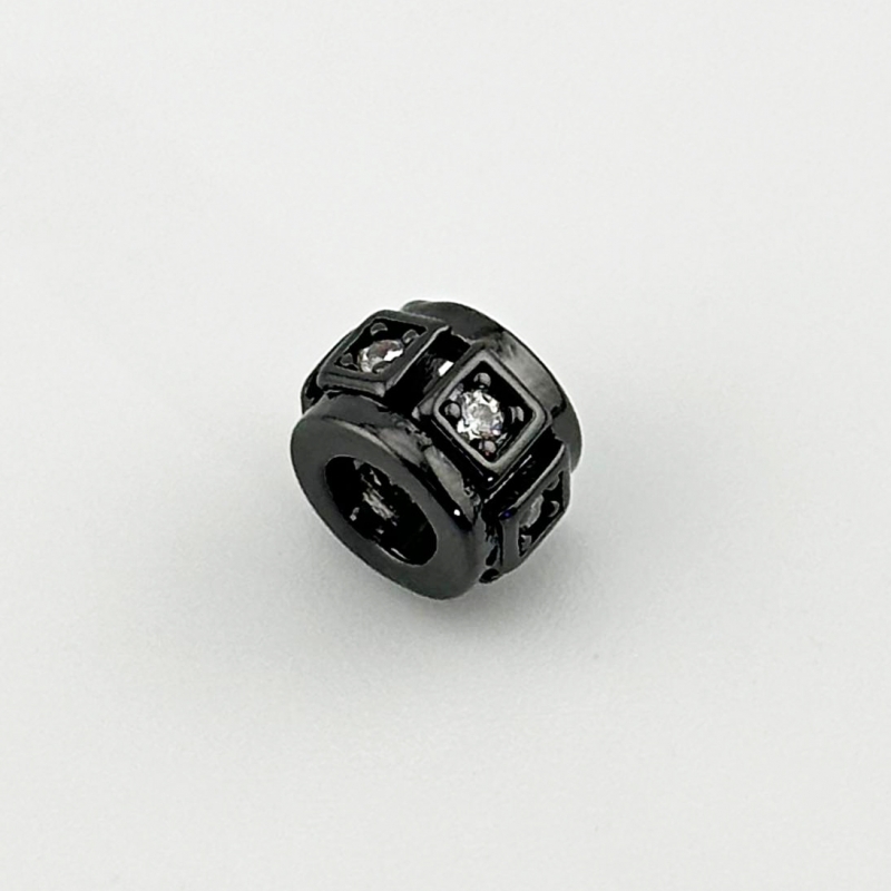 Ювелирная бусина с фианитами размер 6*8,6мм