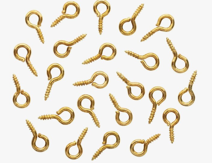 Штифты позолоченные винтовые размер 3,5*8мм упаковка 100 штук