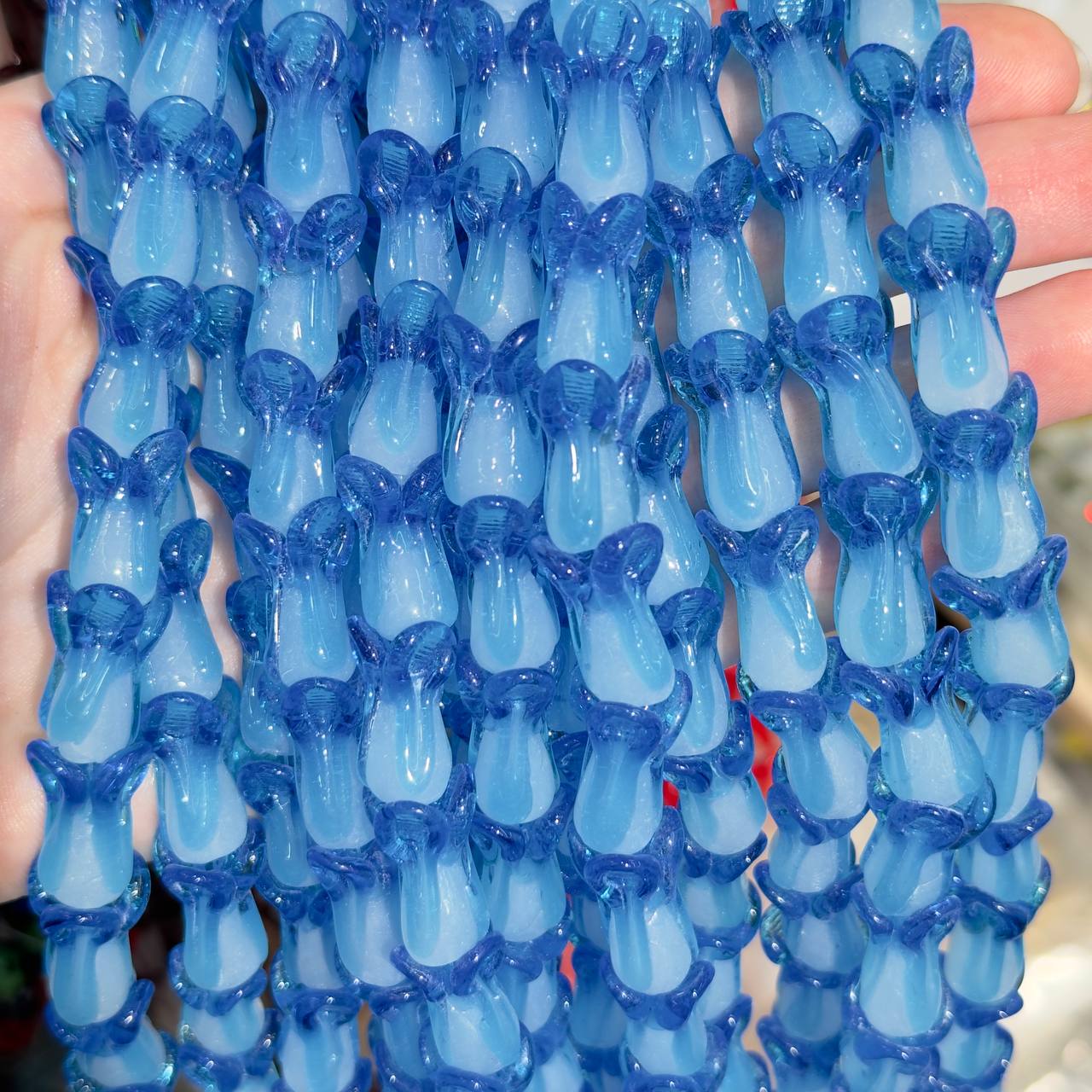 Бусины стеклянные форма бутоны размер 12*20мм