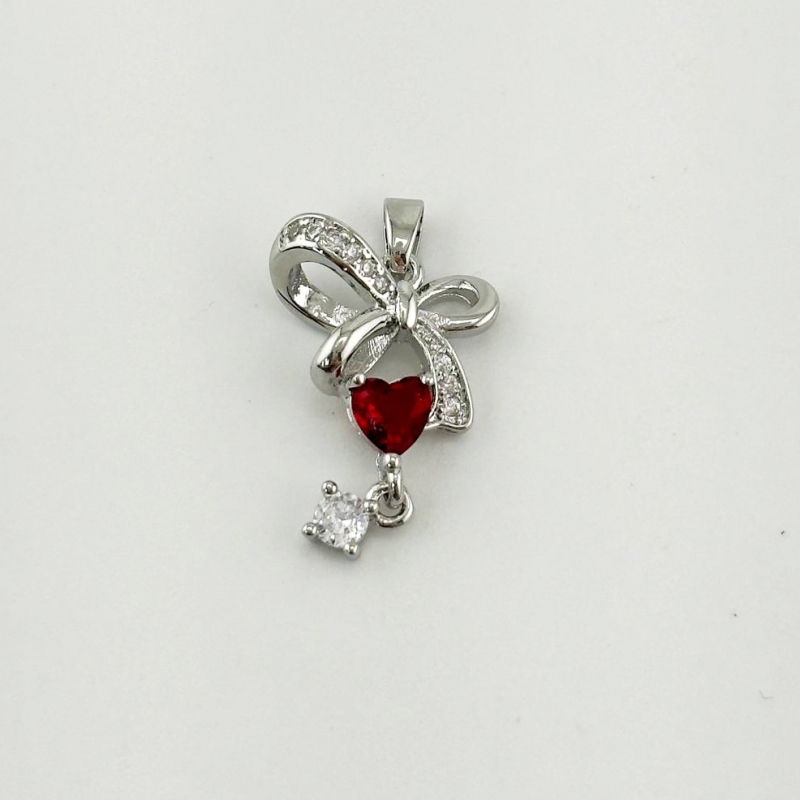 Подвеска Бантик размер 23,6*14,8мм цвет серебро