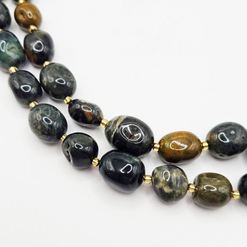 Агат океанический средний размер бусин 16*12мм натуральные бусины