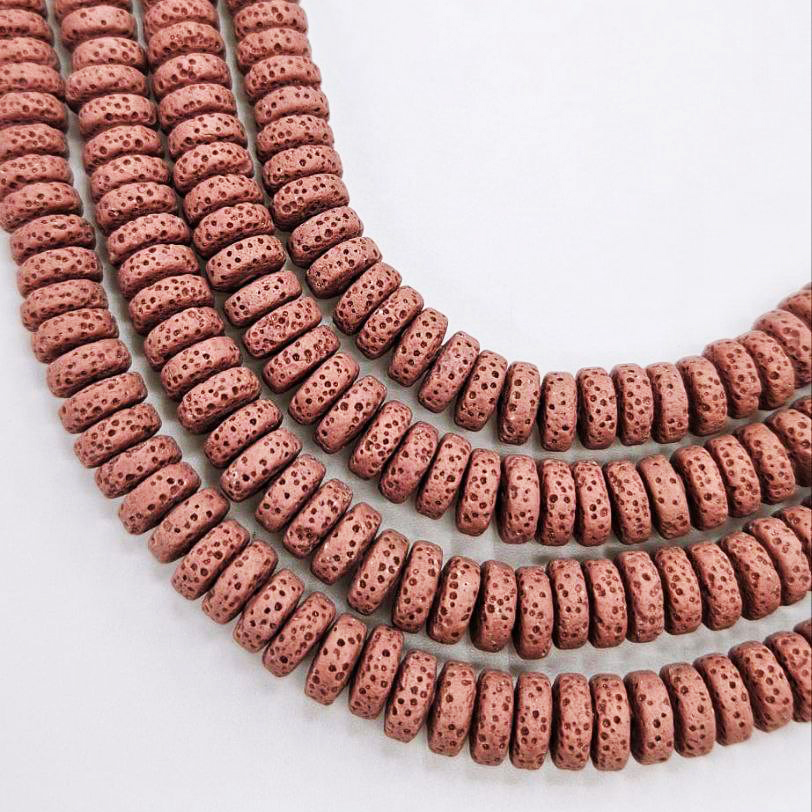 Бусины Вулканическая лава размер 4*9мм натуральный камень