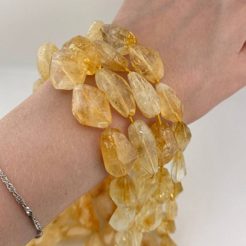 Бусины Цитрин размер 18,5*21,5мм натуральные бусины